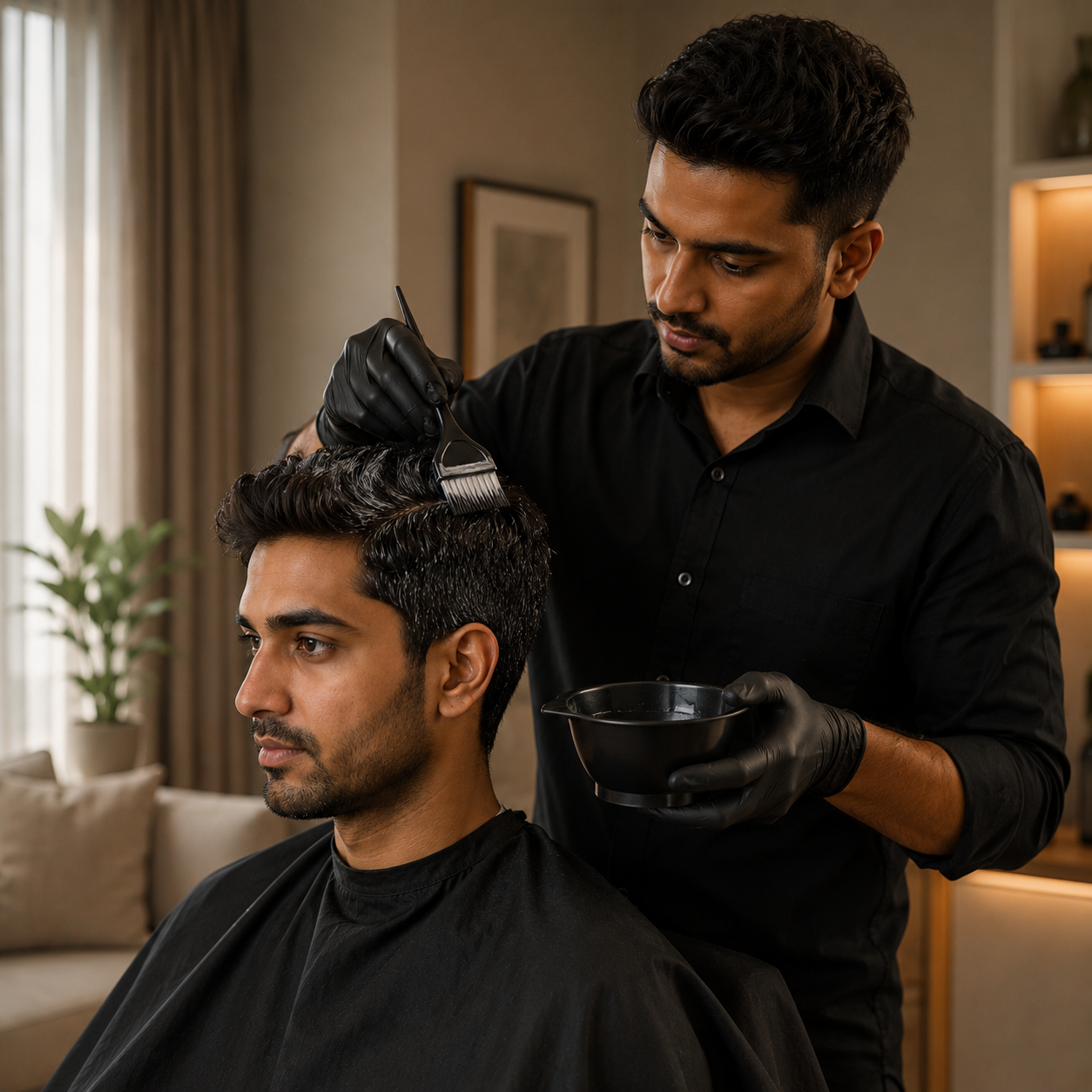 Hair colour service at home