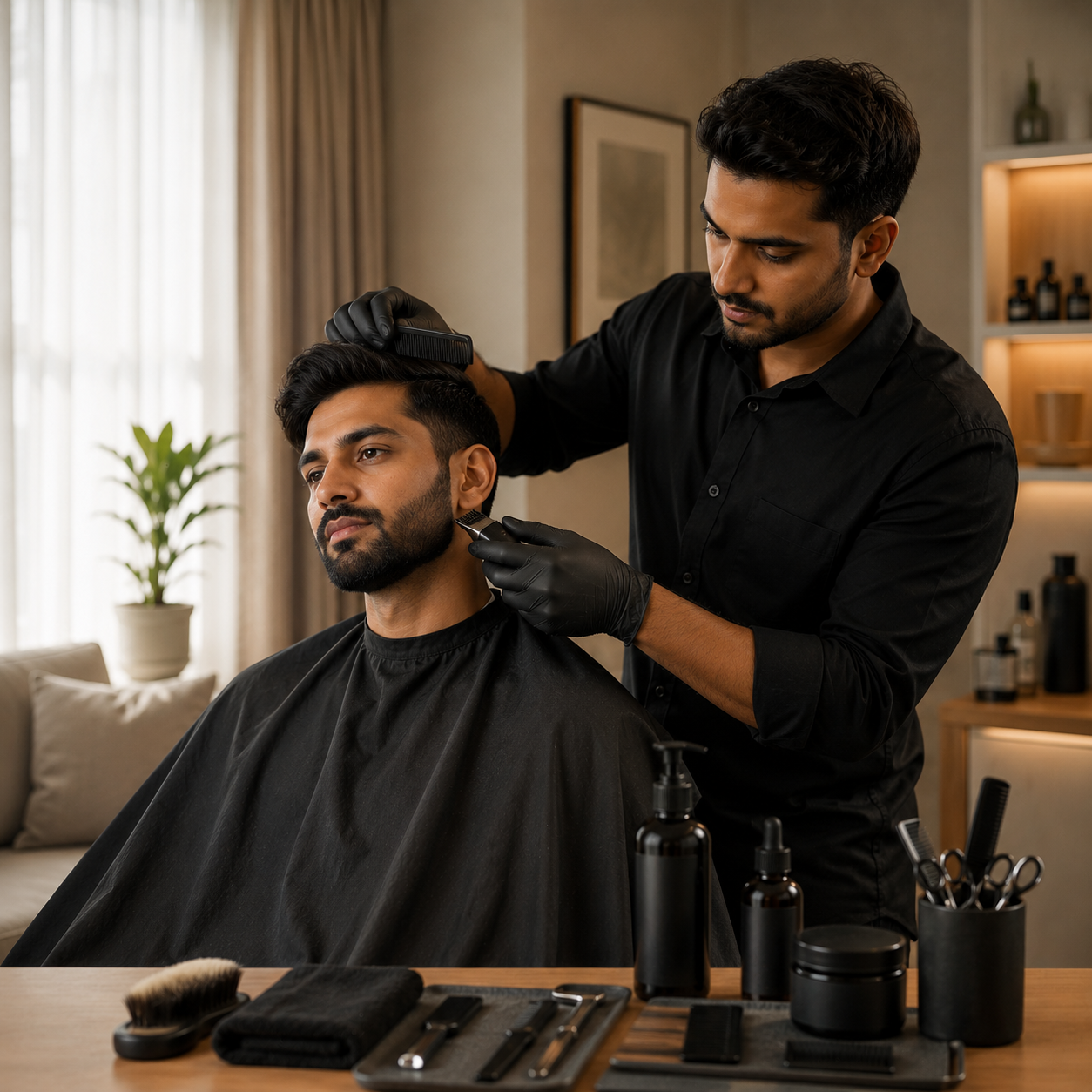 Men's grooming package at home